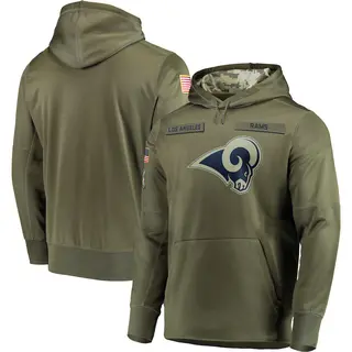 Los Angeles Rams Men's 2018 Salute to Service Sideline Therma Performance Pullover Hoodie - Olive