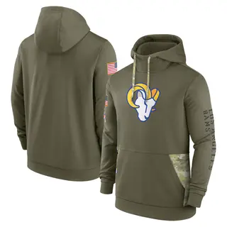Los Angeles Rams Men's 2022 Salute to Service Therma Performance Pullover Hoodie - Olive