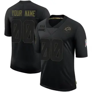 Los Angeles Rams Men's Custom Limited 2020 Salute To Service Jersey - Black