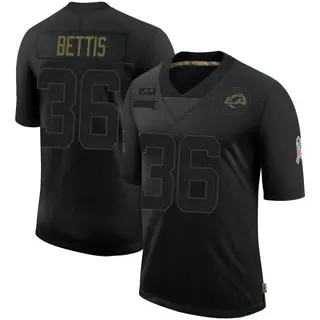 Los Angeles Rams Men's Jerome Bettis Limited 2020 Salute To Service Jersey - Black