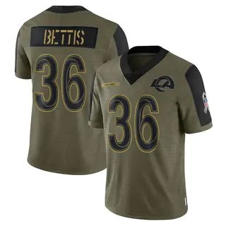 Los Angeles Rams Men's Jerome Bettis Limited 2021 Salute To Service Jersey - Olive