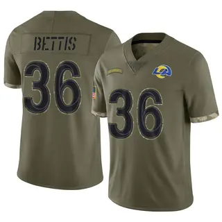 Los Angeles Rams Men's Jerome Bettis Limited 2022 Salute To Service Jersey - Olive