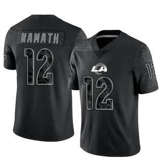 Los Angeles Rams Men's Joe Namath Limited Reflective Jersey - Black