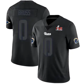 Los Angeles Rams Men's Logan Bruss Limited Super Bowl LVI Bound Jersey - Black Impact