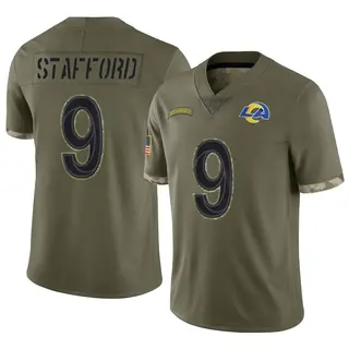 Los Angeles Rams Men's Matthew Stafford Limited 2022 Salute To Service Jersey - Olive