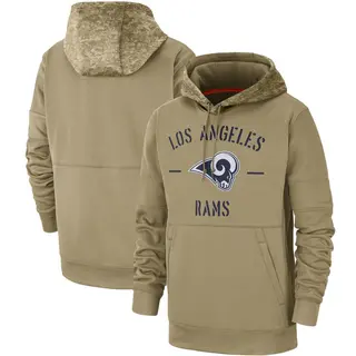 Los Angeles Rams Men's Tan 2019 Salute to Service Sideline Therma Pullover Hoodie