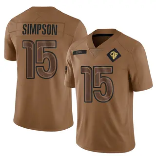 Los Angeles Rams Men's Ty Simpson Limited 2023 Salute To Service Jersey - Brown