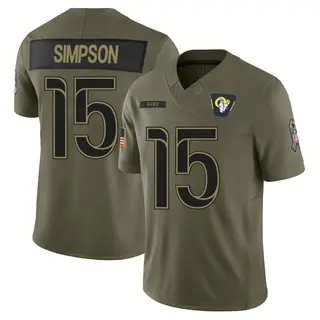 Los Angeles Rams Men's Ty Simpson Limited 2025 Salute to Service Jersey - Olive