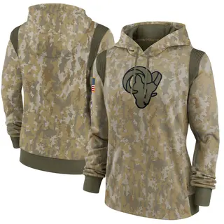 Los Angeles Rams Women's 2021 Salute to Service Therma Performance Pullover Hoodie - Olive