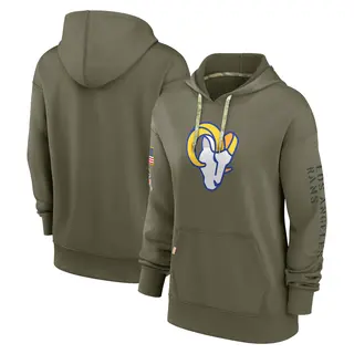 Los Angeles Rams Women's 2022 Salute to Service Performance Pullover Hoodie - Olive