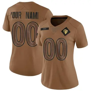 Los Angeles Rams Women's Custom Limited 2023 Salute To Service Jersey - Brown