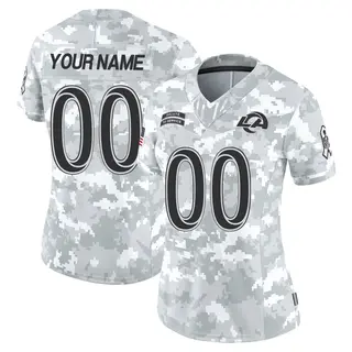 Los Angeles Rams Women's Custom Limited 2024 Salute to Service Jersey - Arctic Camo