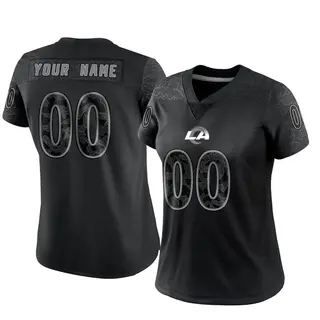 Los Angeles Rams Women's Custom Limited Reflective Jersey - Black
