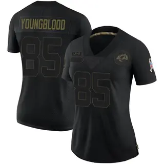 Los Angeles Rams Women's Jack Youngblood Limited 2020 Salute To Service Jersey - Black