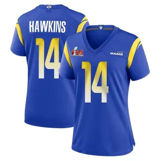 Los Angeles Rams Women's Javian Hawkins Game Alternate Super Bowl LVI Bound Jersey - Royal