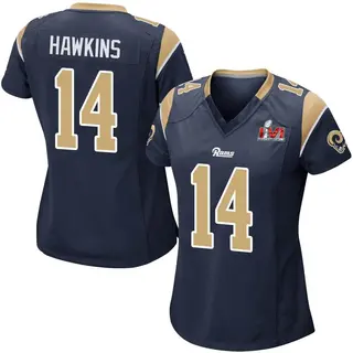 Los Angeles Rams Women's Javian Hawkins Game Team Color Super Bowl LVI Bound Jersey - Navy