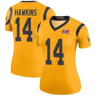 Los Angeles Rams Women's Javian Hawkins Legend Color Rush Super Bowl LVI Bound Jersey - Gold
