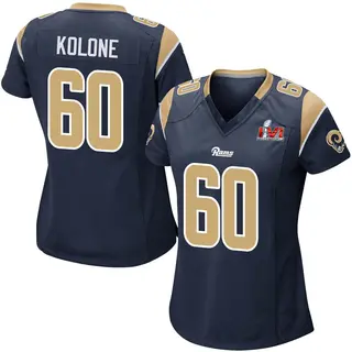 Los Angeles Rams Women's Jeremiah Kolone Game Team Color Super Bowl LVI Bound Jersey - Navy
