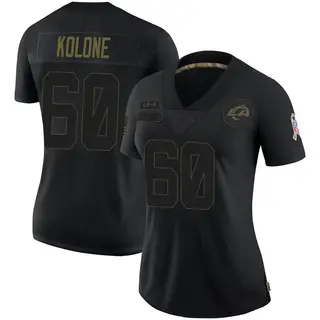 Los Angeles Rams Women's Jeremiah Kolone Limited 2020 Salute To Service Jersey - Black