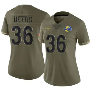 Los Angeles Rams Women's Jerome Bettis Limited 2022 Salute To Service Jersey - Olive