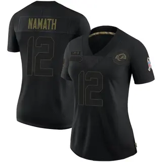 Los Angeles Rams Women's Joe Namath Limited 2020 Salute To Service Jersey - Black