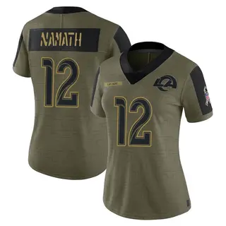 Los Angeles Rams Women's Joe Namath Limited 2021 Salute To Service Jersey - Olive