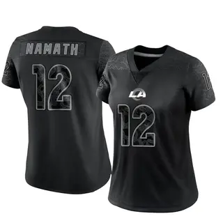 Los Angeles Rams Women's Joe Namath Limited Reflective Jersey - Black