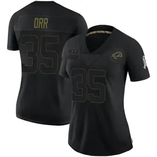 Los Angeles Rams Women's Kareem Orr Limited 2020 Salute To Service Jersey - Black