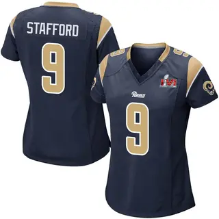 Los Angeles Rams Women's Matthew Stafford Game Team Color Super Bowl LVI Bound Jersey - Navy