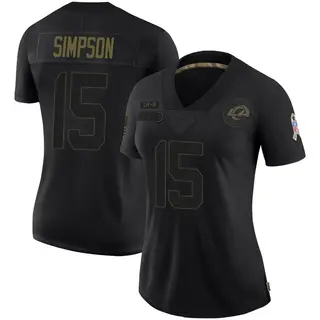 Los Angeles Rams Women's Ty Simpson Limited 2020 Salute To Service Jersey - Black