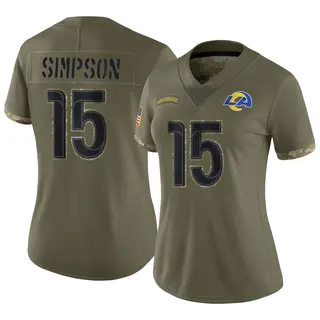 Los Angeles Rams Women's Ty Simpson Limited 2022 Salute To Service Jersey - Olive