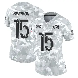 Los Angeles Rams Women's Ty Simpson Limited 2024 Salute to Service Jersey - Arctic Camo