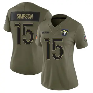 Los Angeles Rams Women's Ty Simpson Limited 2025 Salute to Service Jersey - Olive