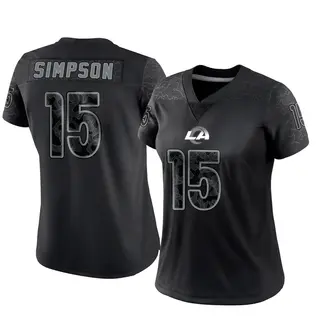 Los Angeles Rams Women's Ty Simpson Limited Reflective Jersey - Black
