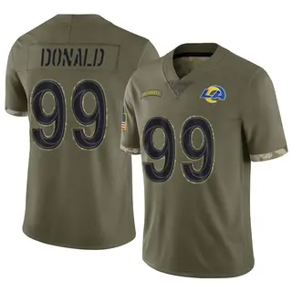 Los Angeles Rams Youth Aaron Donald Limited 2022 Salute To Service Jersey - Olive
