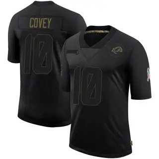 Los Angeles Rams Youth Britain Covey Limited 2020 Salute To Service Jersey - Black