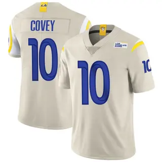 Los Angeles Rams Youth Britain Covey Limited Bone Vapor Jersey