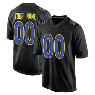 Los Angeles Rams Youth Custom Game Fashion Jersey - Black