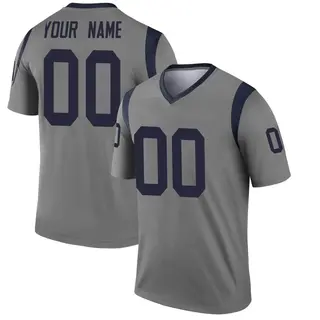 Los Angeles Rams Youth Custom Legend Inverted Jersey - Gray
