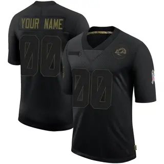 Los Angeles Rams Youth Custom Limited 2020 Salute To Service Jersey - Black