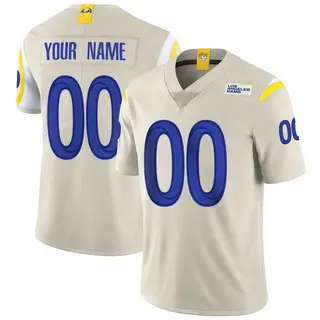 Los Angeles Rams Youth Custom Limited Bone Vapor Jersey