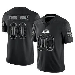 Los Angeles Rams Youth Custom Limited Reflective Jersey - Black
