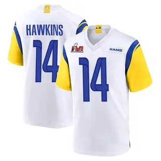 Los Angeles Rams Youth Javian Hawkins Game Super Bowl LVI Bound Jersey - White