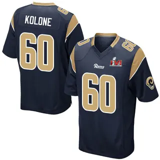 Los Angeles Rams Youth Jeremiah Kolone Game Team Color Super Bowl LVI Bound Jersey - Navy