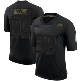 Los Angeles Rams Youth Jeremiah Kolone Limited 2020 Salute To Service Jersey - Black