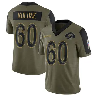 Los Angeles Rams Youth Jeremiah Kolone Limited 2021 Salute To Service Jersey - Olive
