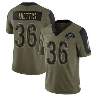 Los Angeles Rams Youth Jerome Bettis Limited 2021 Salute To Service Jersey - Olive