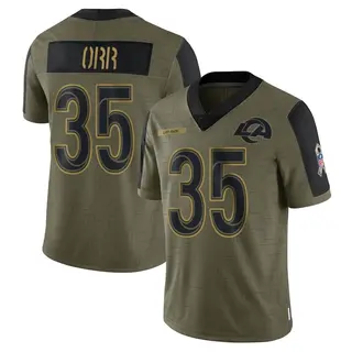 Los Angeles Rams Youth Kareem Orr Limited 2021 Salute To Service Jersey - Olive