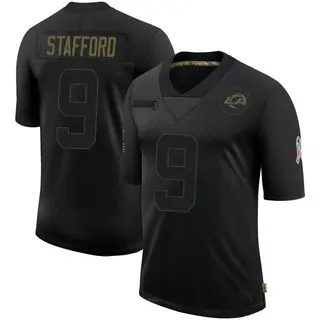 Los Angeles Rams Youth Matthew Stafford Limited 2020 Salute To Service Jersey - Black
