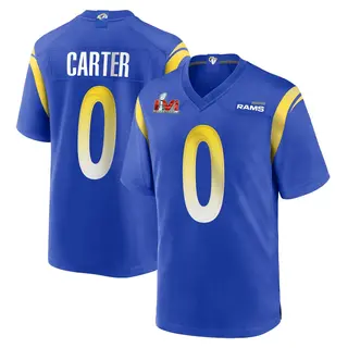 Los Angeles Rams Youth Roger Carter Game Alternate Super Bowl LVI Bound Jersey - Royal